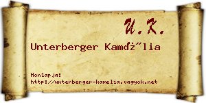 Unterberger Kamélia névjegykártya